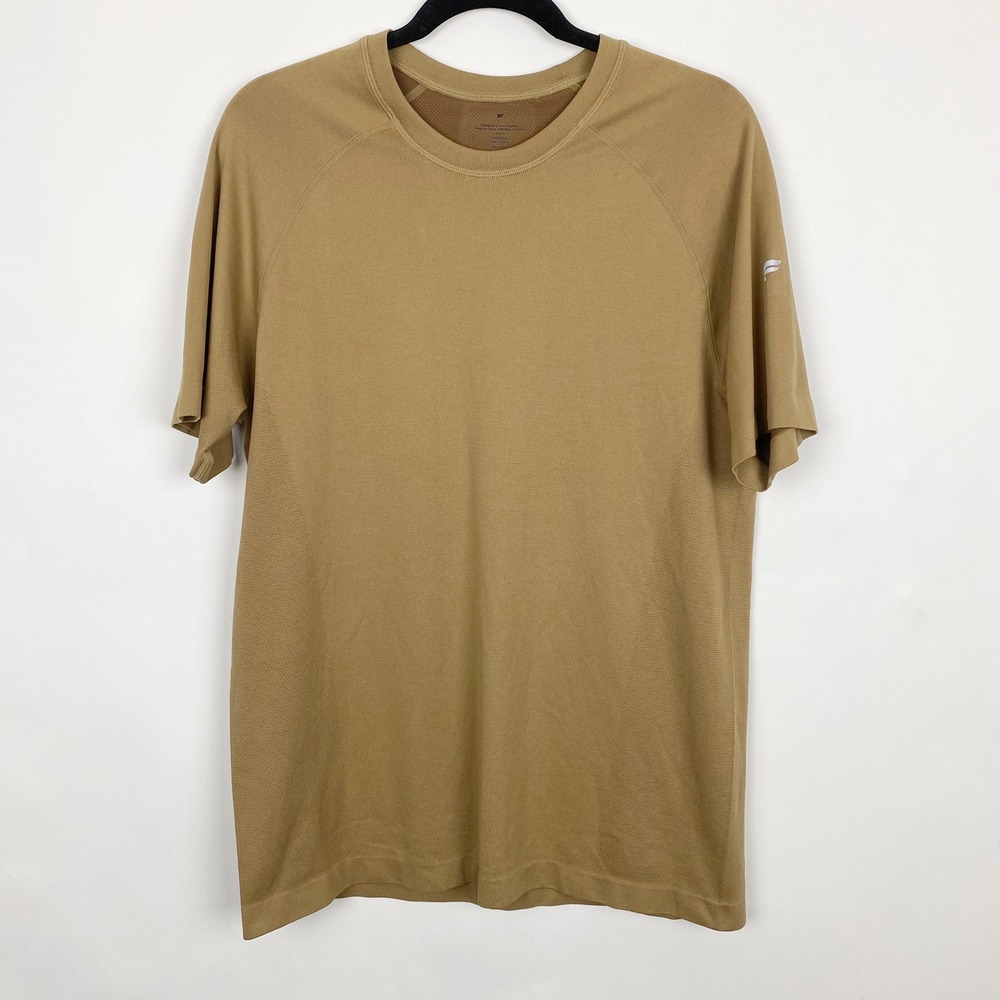 Fabletics Training Day Raglan Short Sleeve Shirt Mens Large Tan